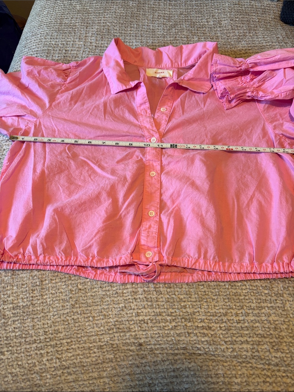 XiRENA Light Pink Button-Front Shirt with Drawstring Hem - Picture 5 of 6